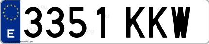 Ejemplo de matrícula española 3351 KKW