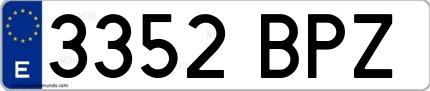 Ejemplo de matrícula española 3352 BPZ