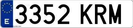 Ejemplo de matrícula española 3352 KRM