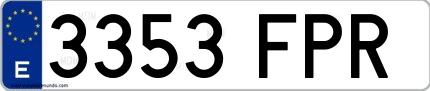 Ejemplo de matrícula española 3353 FPR