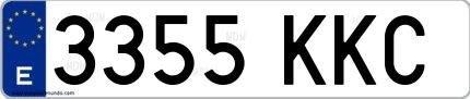 Ejemplo de matrícula española 3355 KKC