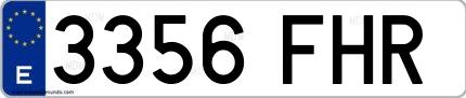 Ejemplo de matrícula española 3356 FHR