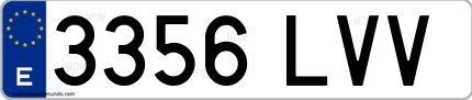 Ejemplo de matrícula española 3356 LVV