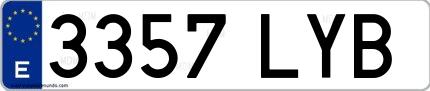Ejemplo de matrícula española 3357 LYB