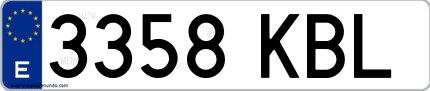 Ejemplo de matrícula española 3358 KBL