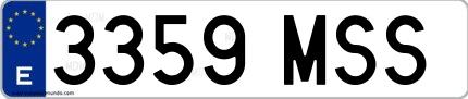 Ejemplo de matrícula española 3359 MSS
