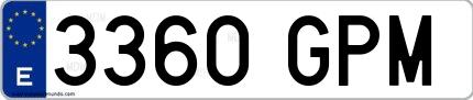 Ejemplo de matrícula española 3360 GPM