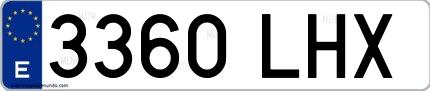 Ejemplo de matrícula española 3360 LHX