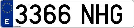 Ejemplo de matrícula española 3366 NHG