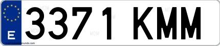 Ejemplo de matrícula española 3371 KMM