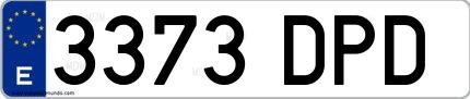 Ejemplo de matrícula española 3373 DPD