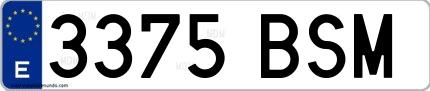 Ejemplo de matrícula española 3375 BSM