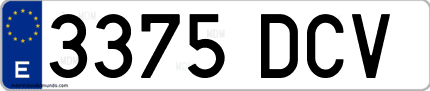 Ejemplo de matrícula de coche ordinaria 3375 DCV