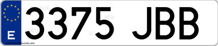 Ejemplo de matrícula de coche ordinaria 3375 JBB