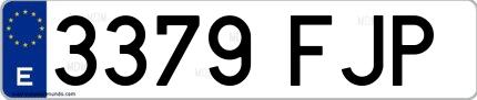 Ejemplo de matrícula española 3379 FJP