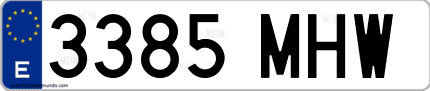 Ejemplo de matrícula de coche ordinaria 3385 MHW
