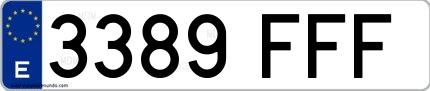 Ejemplo de matrícula española 3389 FFF