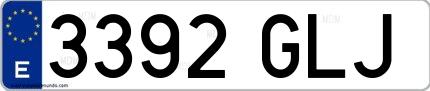 Ejemplo de matrícula española 3392 GLJ