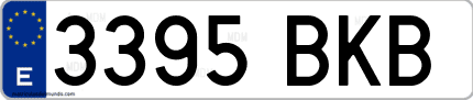 Ejemplo de matrícula de coche ordinaria 3395 BKB
