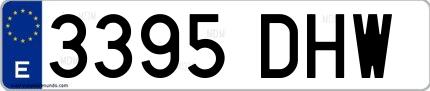 Ejemplo de matrícula española 3395 DHW