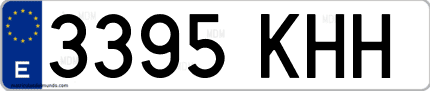 Ejemplo de matrícula de coche ordinaria 3395 KHH