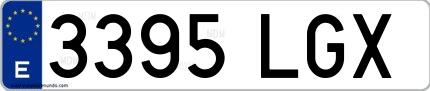 Ejemplo de matrícula española 3395 LGX