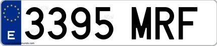 Ejemplo de matrícula española 3395 MRF