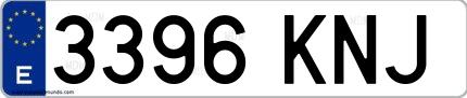 Ejemplo de matrícula española 3396 KNJ