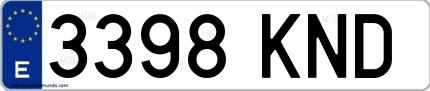 Ejemplo de matrícula española 3398 KND
