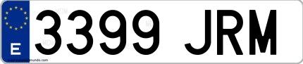 Ejemplo de matrícula española 3399 JRM