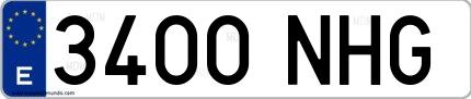 Ejemplo de matrícula española 3400 NHG