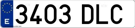 Ejemplo de matrícula española 3403 DLC