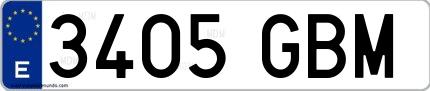 Ejemplo de matrícula española 3405 GBM