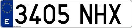 Ejemplo de matrícula española 3405 NHX