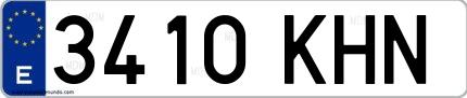 Ejemplo de matrícula española 3410 KHN