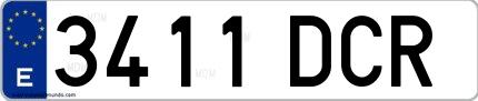 Ejemplo de matrícula española 3411 DCR
