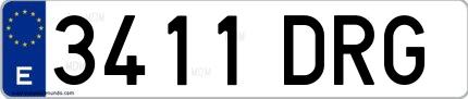Ejemplo de matrícula española 3411 DRG