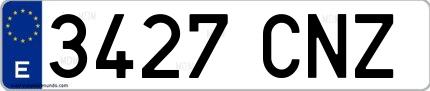 Ejemplo de matrícula española 3427 CNZ