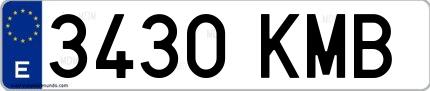 Ejemplo de matrícula española 3430 KMB