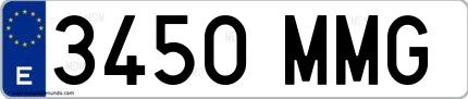Ejemplo de matrícula española 3450 MMG