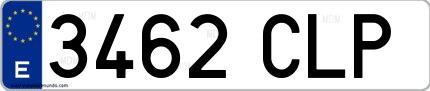Ejemplo de matrícula española 3462 CLP