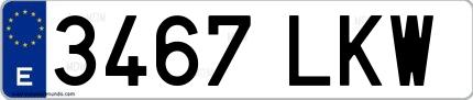 Ejemplo de matrícula española 3467 LKW