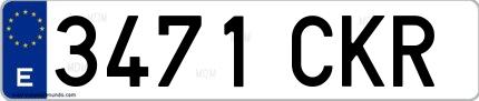 Ejemplo de matrícula española 3471 CKR