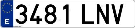 Ejemplo de matrícula española 3481 LNV