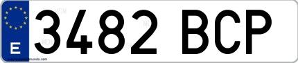Ejemplo de matrícula española 3482 BCP