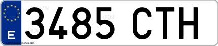 Ejemplo de matrícula española 3485 CTH