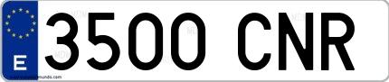 Ejemplo de matrícula española 3500 CNR