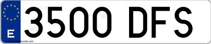 Ejemplo de matrícula española 3500 DFS