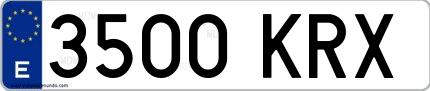 Ejemplo de matrícula española 3500 KRX