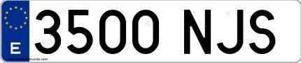 Ejemplo de matrícula española 3500 NJS